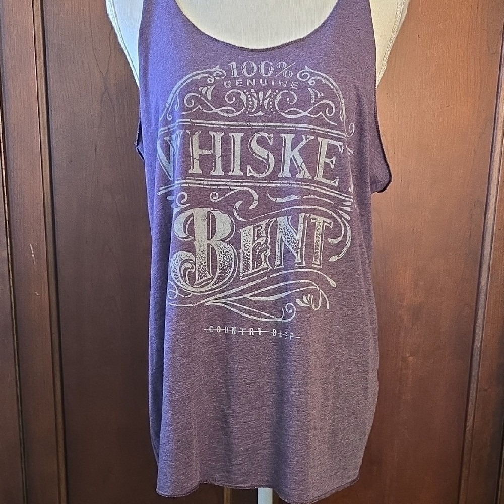 Next Level Womens XL Purple Whiskey Bent Country Deep Tank Top - Picture 2 of 5